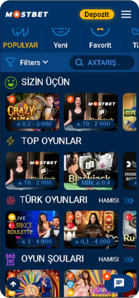 Mostbet kazino Canlı kazino